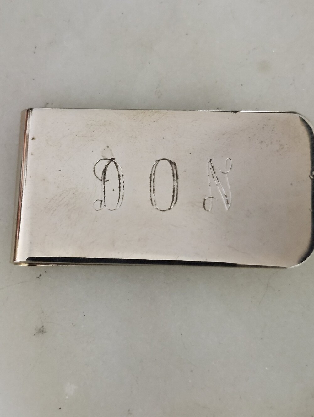 Gold Tone Monogrammed Money Clip -DON